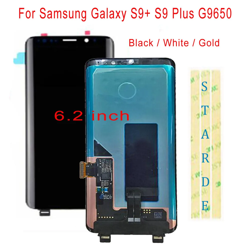 

Сменный ЖК-дисплей STARDE для Samsung Galaxy S9 + S9 Plus G9650, ЖК-дисплей с сенсорным экраном, дигитайзер в сборе, рамка 6,2 дюйма