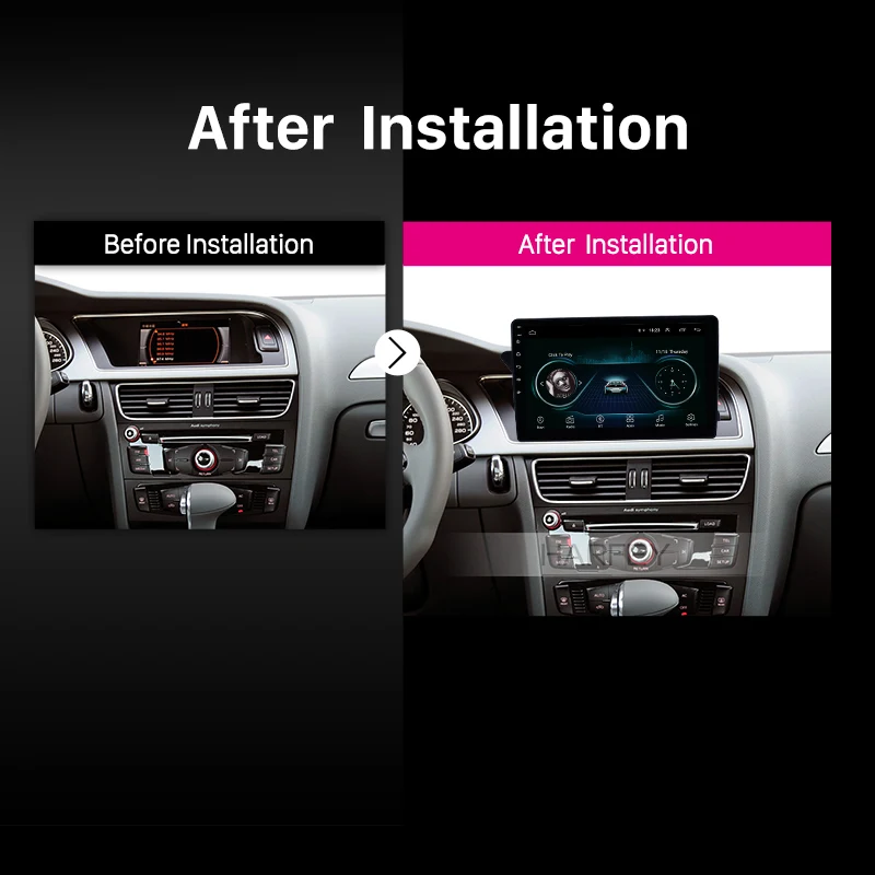 Радиоприемник Harfey с сенсорным экраном 10 1 дюйма Android 8 GPS Navi HD для Audi A4L 2009-2016 Bluetooth USB
