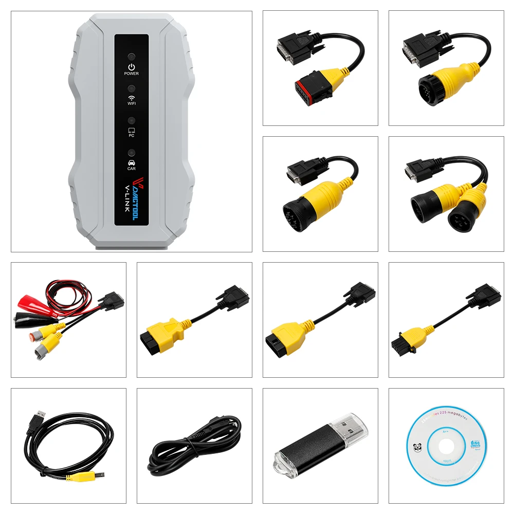 VDIAGTOOL V-LINK тяжелый грузовик диагностический инструмент Wifi версия адаптер