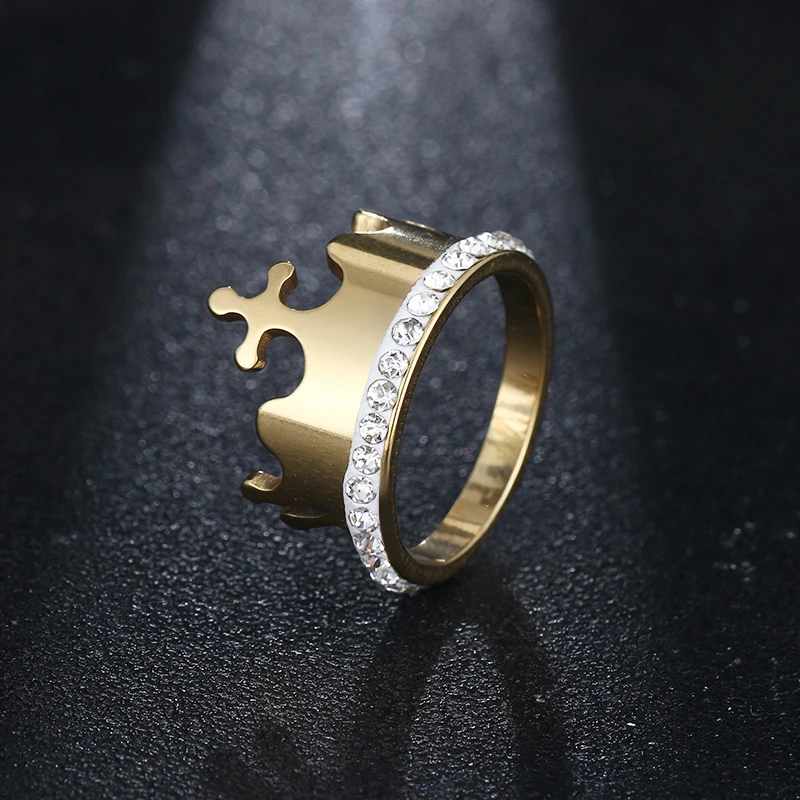 Woiwoi кольца из нержавеющей стали золотого цвета Anillo США Европейский стиль модная