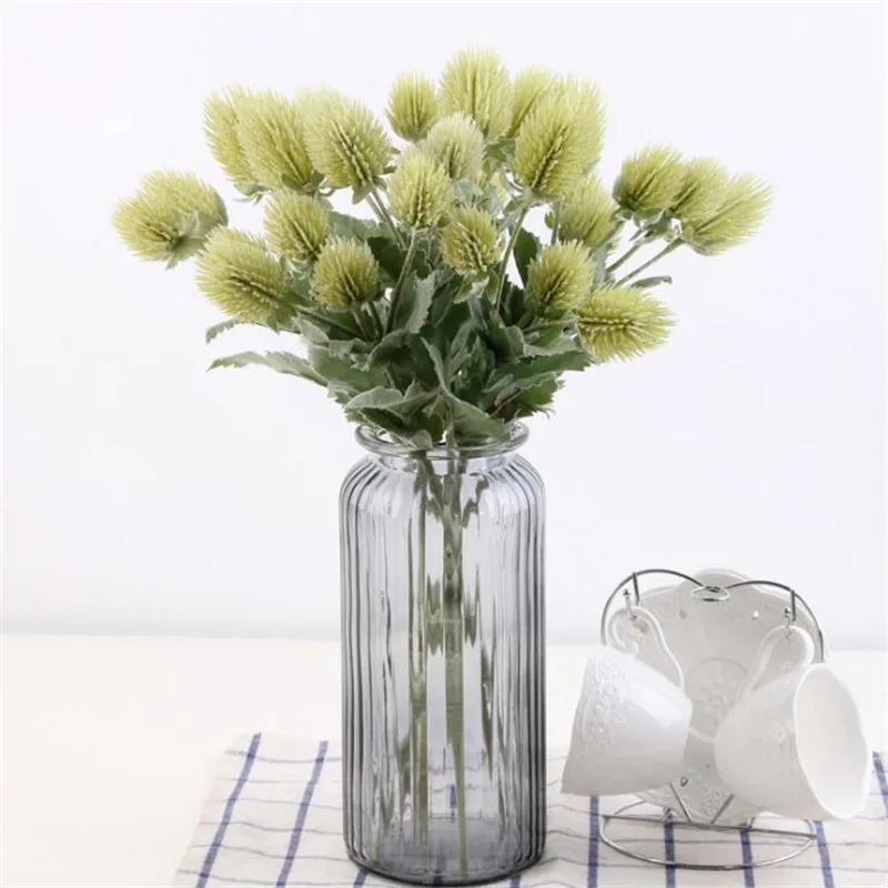 

8Pcs Fake Single Stem Nice Thistle 17.72" Length Simulation Plastic Fruits for Wedding Home Decorative Artificial Plants