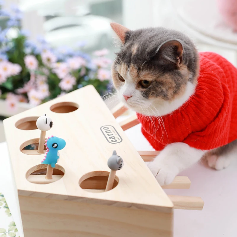 Умная игрушка для кошек и охоты мышь твердый деревянный интерактивный лабиринт