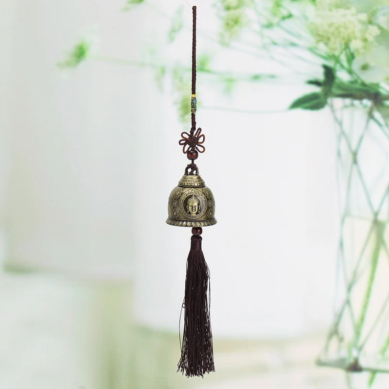 Винтажная статуя Будды с узором фэн шуй колокольчик кисточками для удачи удача