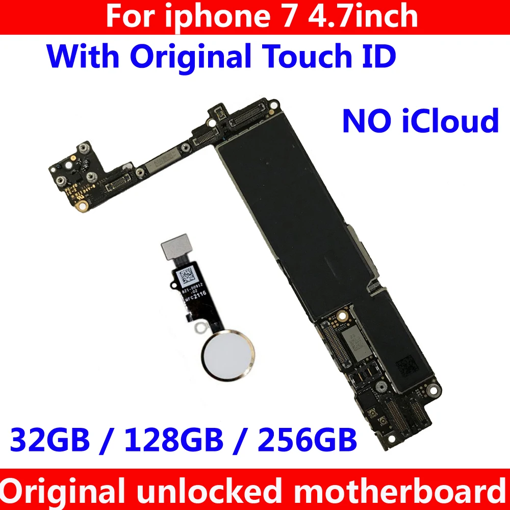 Материнская плата для iphone 7 32 ГБ 128 256 iCloud оригинальная система IOS логическая