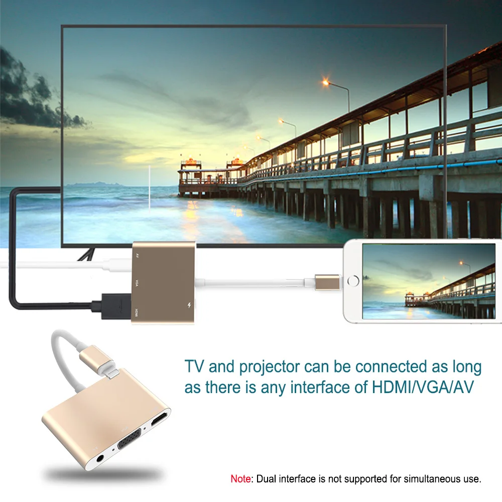 2019 Новый конвертер для Lightning HDMI VGA Jack аудио ТВ Кабель адаптер iPhone X XR XS Max 8 7 Plus 6 6S iPad