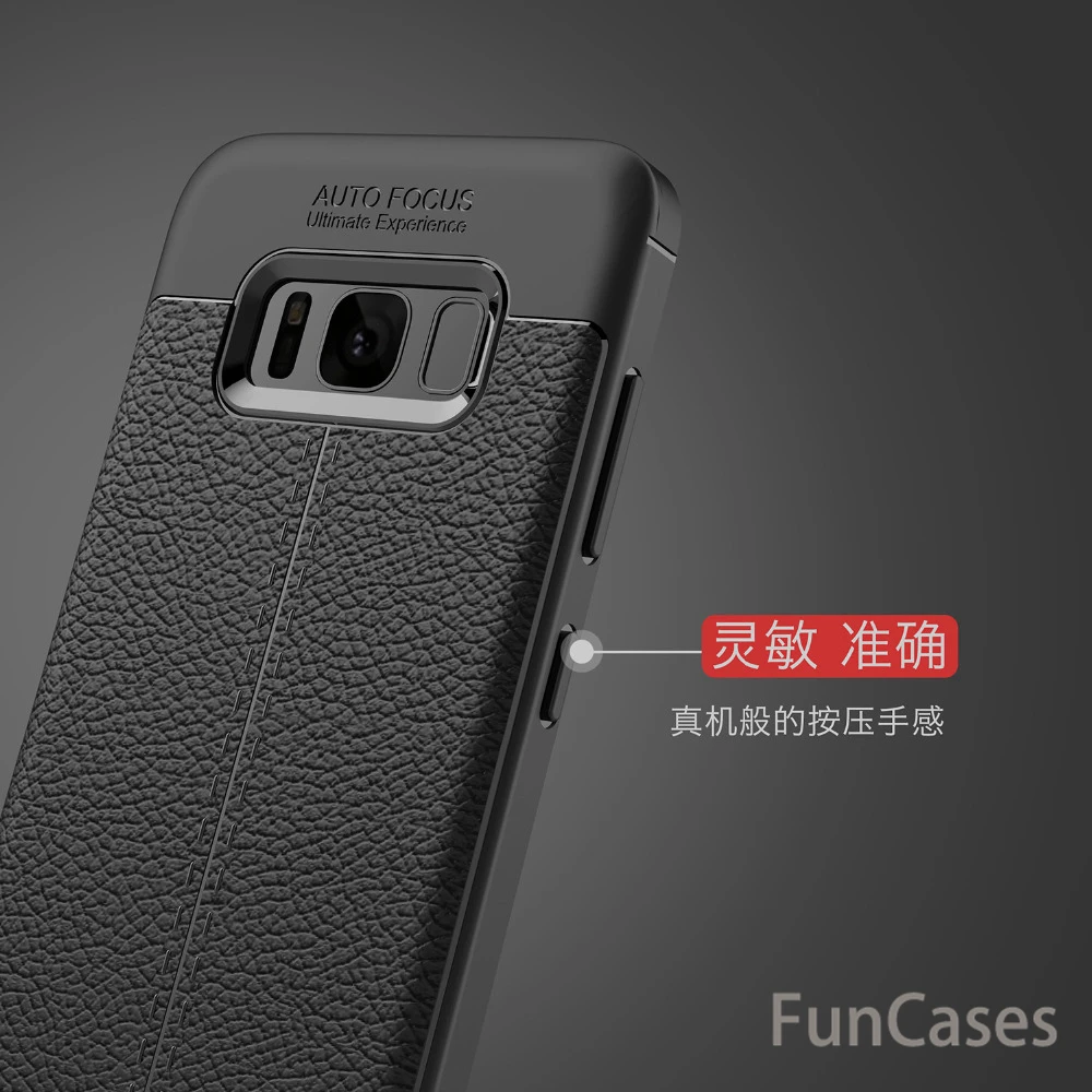 Для Samsung S8 Plus кожаный TPU чехол из углеродного волокна матовый Силиконовый Fundas conque