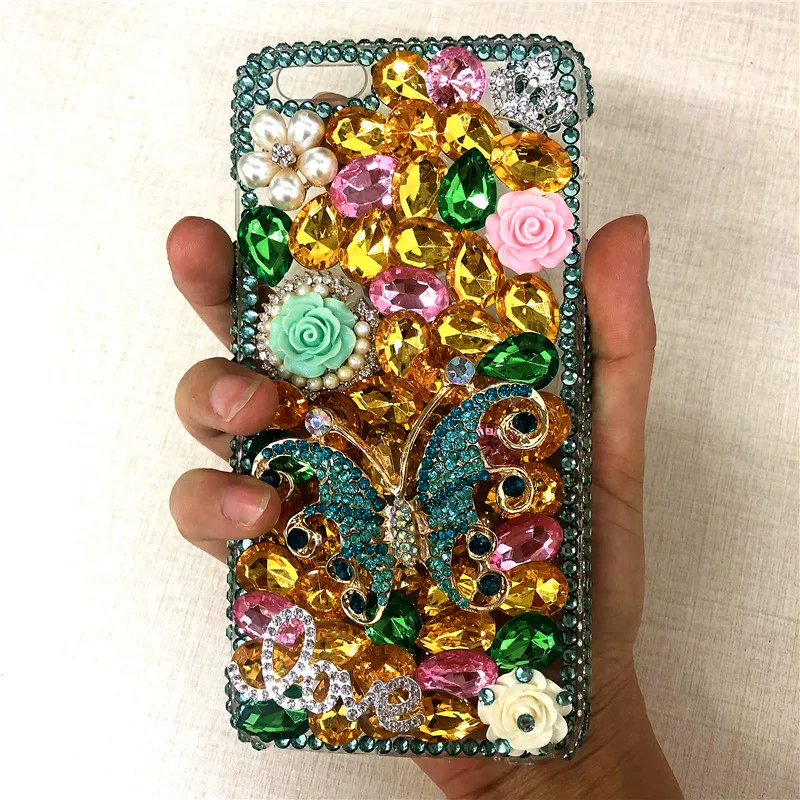 XINGDUO For Xiaomi mi 9 Bling Glittering butterflies flower rhinestone cover case for 8 Lite Redmi note 7 6A A2 | Мобильные телефоны