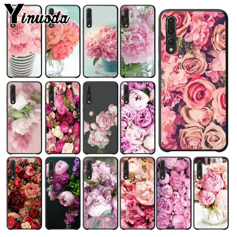 Yinuoda розовый цветок пион на вазе Мягкий силиконовый чехол для телефона huawei p20 pro