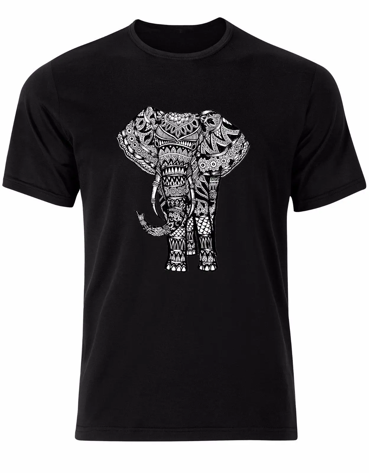 Stunning Indian Elephant Mandala Henna Boho Style Mens Tshirt Tee Top AL37 | Мужская одежда