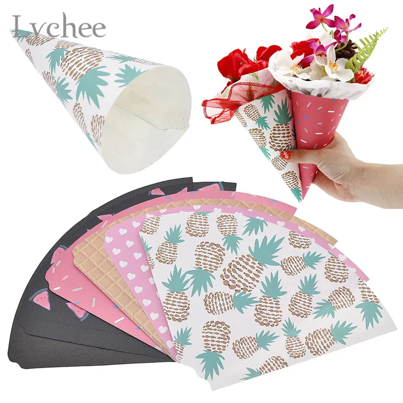 Lychee Life 20 шт. Цветочная упаковочная бумага бумажные конусы букет коробки для