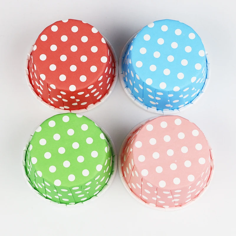 50 шт/от среднего размера 4435 Красочные dot Cupcake лайнеры выпечки Маффин Cass для