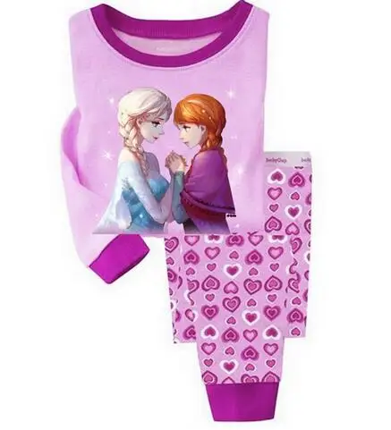 Хлопковая пижама Детские комплекты одежды с длинными рукавами для девочек