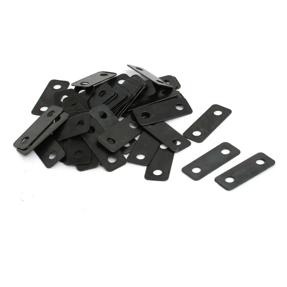 

UXCELL 50pcs 24mmx9mmx0.5mm Flat Corner Brace Angle Plate Repair Bracket Black