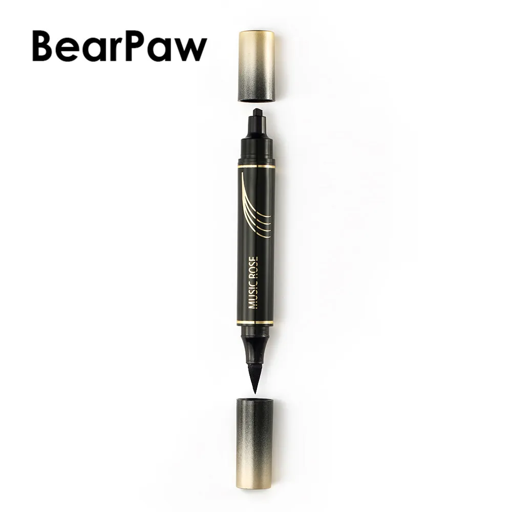 BearPaw длительный моды eyeshandow штамп Для женщин Красота макияжная подводка для глаз двойной черных кругов под глазами тени штамп гелевая ручка Водонепроницаемый