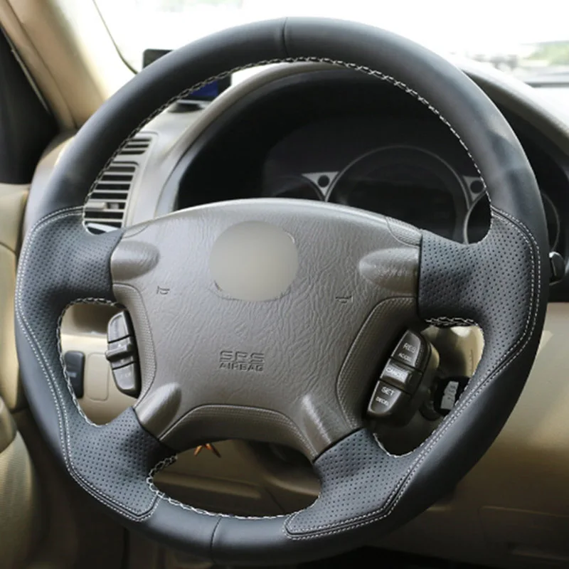 Топ Кожаный руль ручной стежок на обертывание крышка для Honda CRV CR V 2003 06|Чехлы руль|