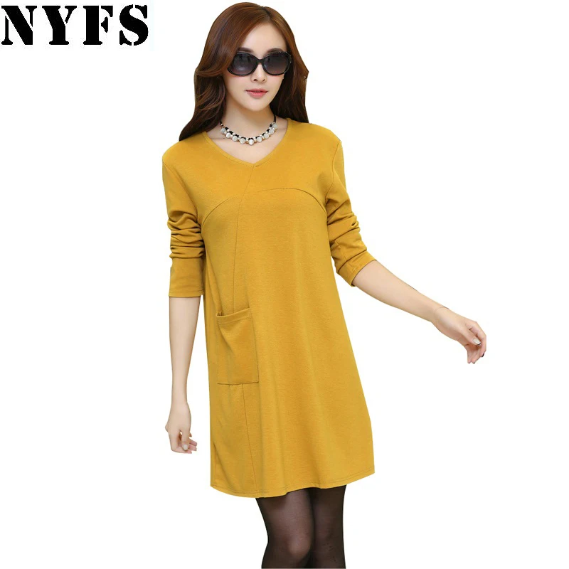 Женское Повседневное платье NYFS однотонное винтажное с длинным рукавом и принтом