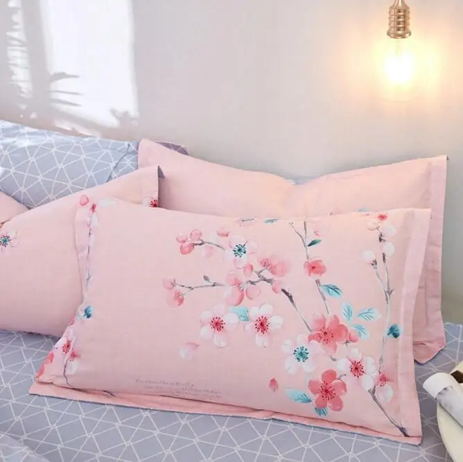 Home Textile Combed Cotton Set High-density Comfort Kit Elegant Pastoral Wind Quilt Cover Sheet Pillowcases | Дом и сад