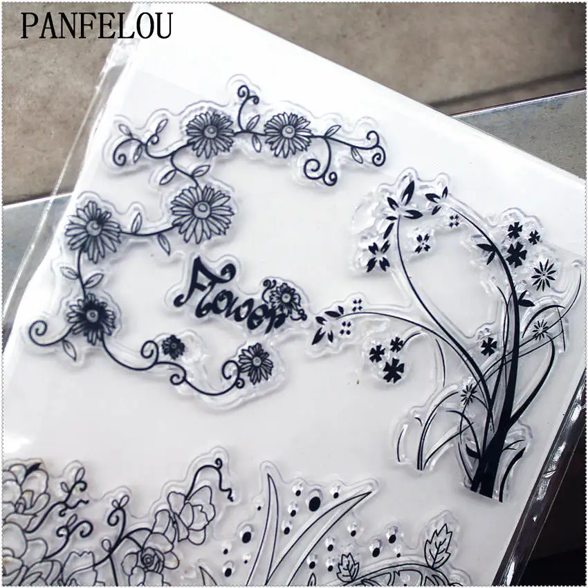 Прозрачные силиконовые каучуковые штампы PANFELOU 11 3*15 56 см для скрапбукинга