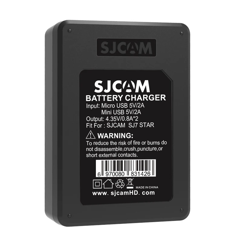 SJCAM SJ7 Star 2 шт SJCAM батареи литий-ионная батарея+ двойное зарядное устройство для SJ Cam sj7 Спорт экшн dv камеры аксессуары