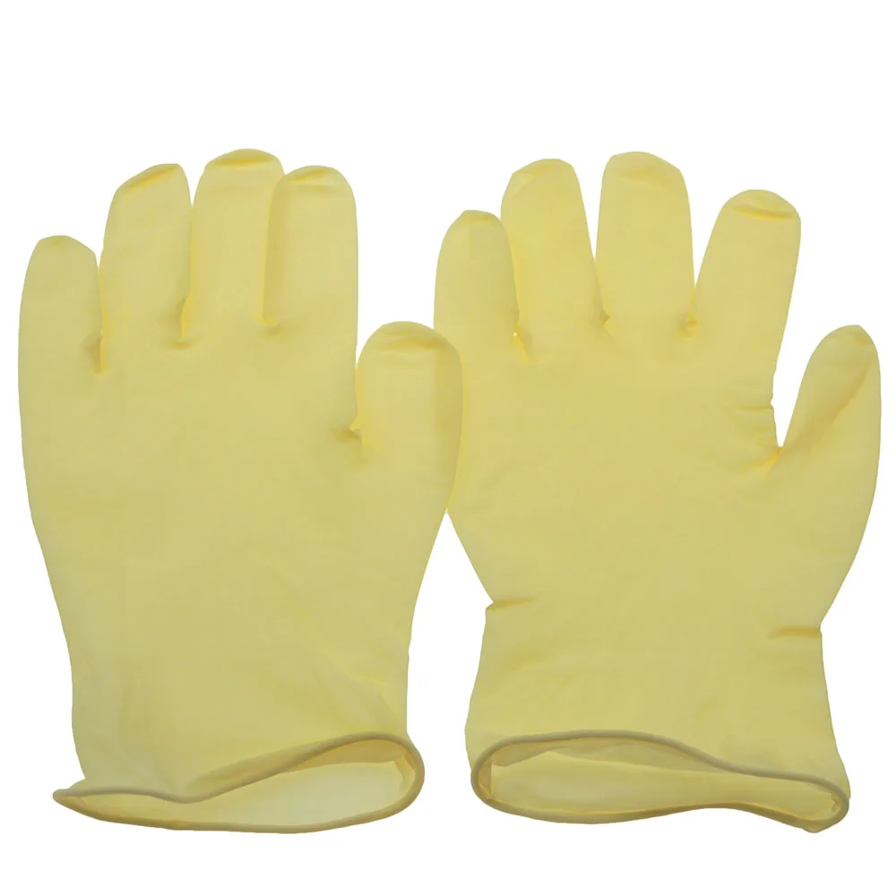 Latex Yellow 5 пар/упак. Cleanroom ESD нитриловые латексные перчатки сопротивление химической лаборатории электроники медицинская испытательная работа перчатки - Цвет: Latex Yellow