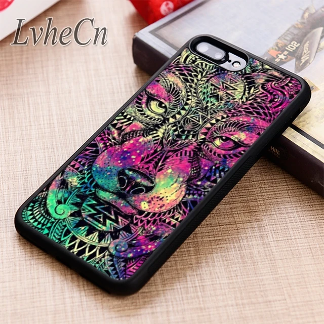 Чехол для телефона LvheCn Cosmic Wolf Fantasy Space чехол iPhone 5 6 6s 7 8 plus X XR XS max 11 12 Pro Samsung Galaxy S8 S9