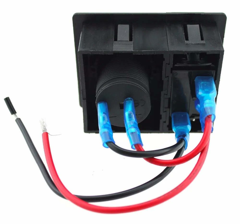 DC 12V 24V Мощность Зарядное устройство гнездо с синий светодиод кулисный