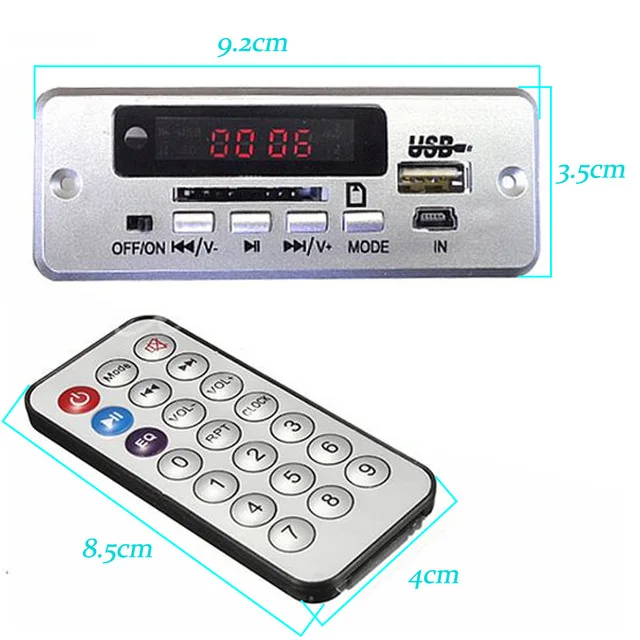 Супер цифровой аудио без потерь WAV декодер плата MP3 плеер FM радио 6 12 В|Пульты ДУ| |