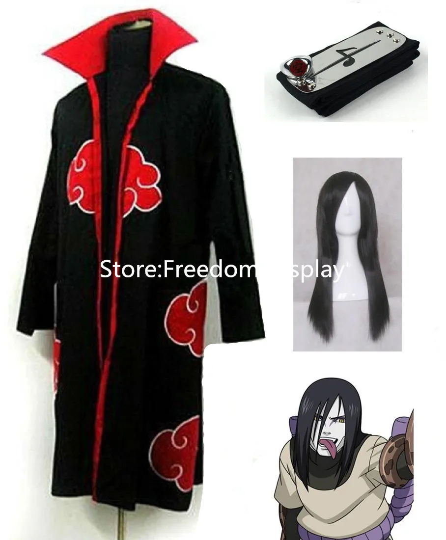Полный костюм для косплея Тренч Акацуки орочимару|orochimaru cosplay|cosplay costumenaruto akatsuki |
