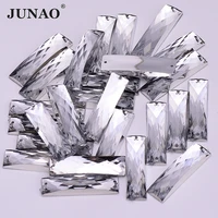 junao 726mm white clear rectangular sewing rhinestones 100pcs strass stones acrylic clothes decoration crystals for diy crafts