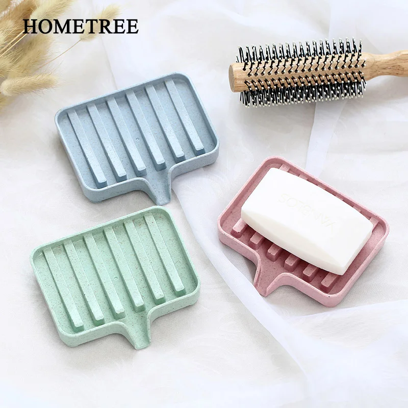 

HOMETREE Creative Wheat Stalks Storage Rack Drain Soap Box Tray Bath Tools Storage Soapbox Tray Drain Bathroom Accessories H294