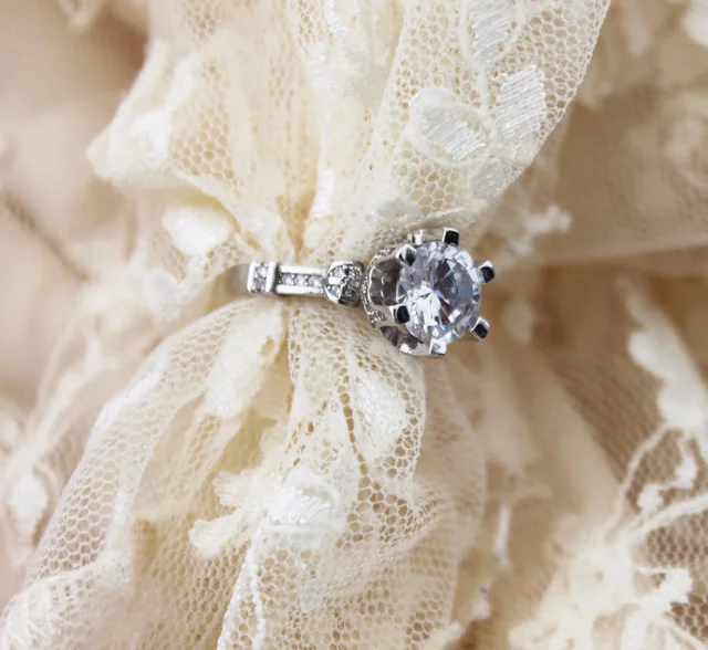 Visisap, роскошное кольцо с чашкой, 8ct, прозрачный кубический цирконий, королевские кольца для женщин, свадебные, размер 5-10, модные ювелирные изделия, белое золото, цвет VSR289