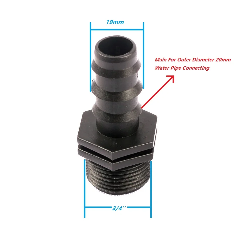 5 шт. наружная резьба 3/4 дюйма коннекторы с зазубринами для труб 20 мм| |