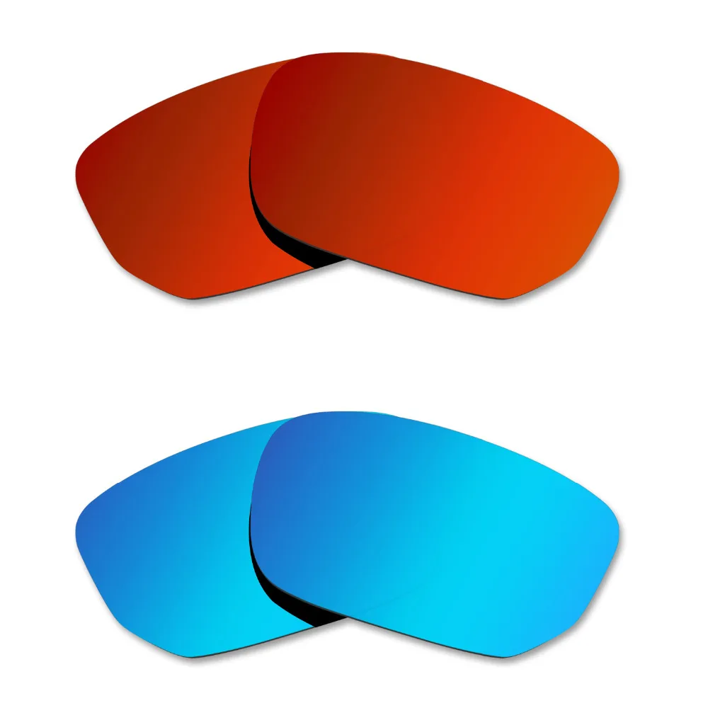 

Glintbay 2 Pairs Polarized Sunglasses Replacement Lenses for Oakley Style Switch Fire Red and Ice Blue