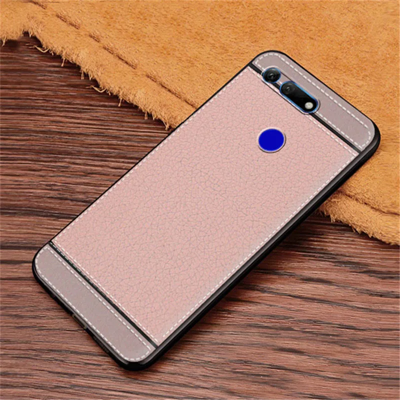 

Litchi silicone case for huawei honor view 20 v20 cover funda carcasa capa hoesje copy leather printed tpu coque etui kryt tok