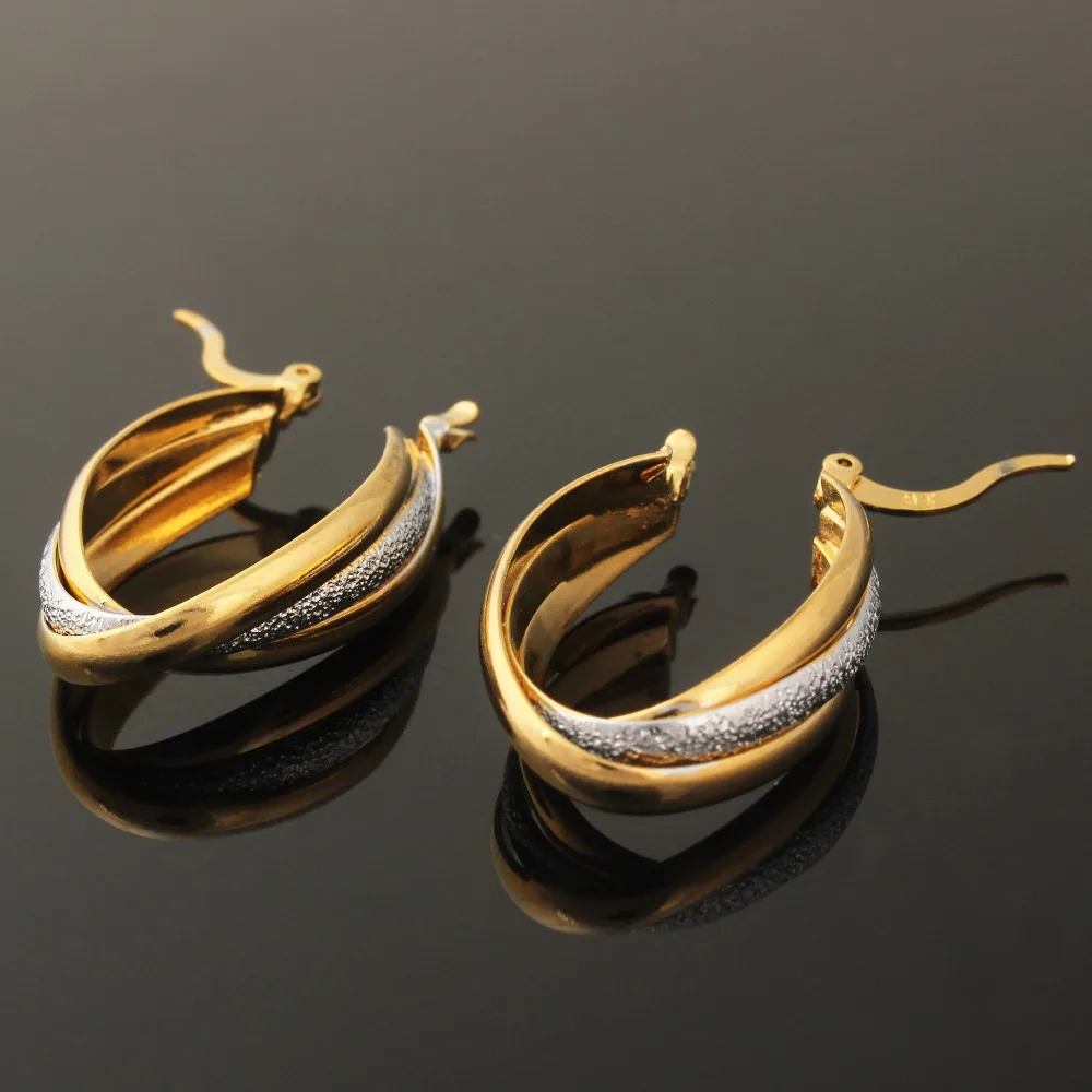 Новые модные женские/женские серьги ювелирные изделия/желтое золото кольца