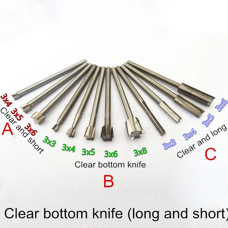 

2.35-3MM Shank Clearing Knife Engraving Milling Cutter End Mill Wood Carving White Steel Clear Bottom Cleaning Bit Root Tools