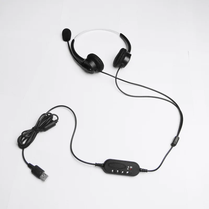 Hands-free Call Center USB Binaural Surround Stereo Headset Headphone with Mic Microphone Earpiece for Laptop Desk Telephone | Электроника