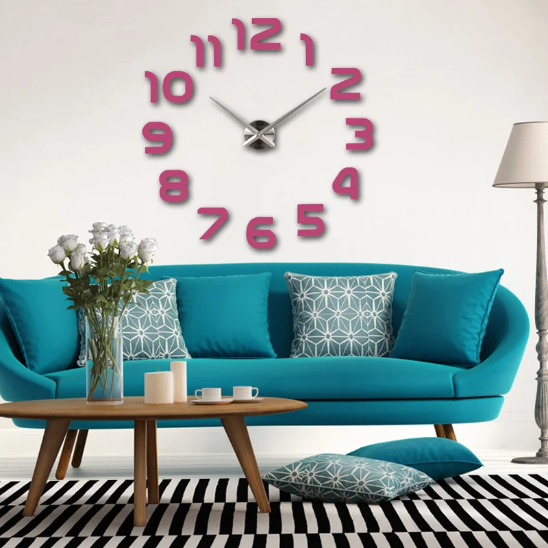 Новинка 2016 часы настенные horloge 3D DIY акриловые зеркало Наклейки украшения дома