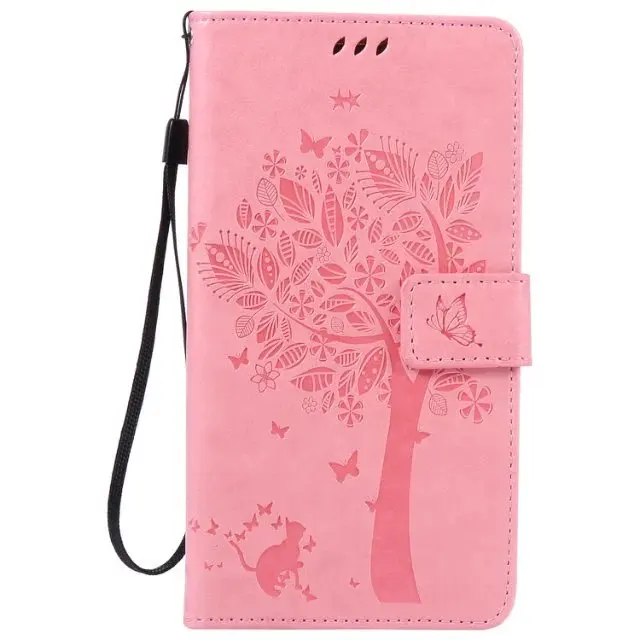 Leather Case For Huawei Ascend Mate 8 Дерево Cat Pattern Флип PU бумажник Кожа + Кремния С Гнездами Для