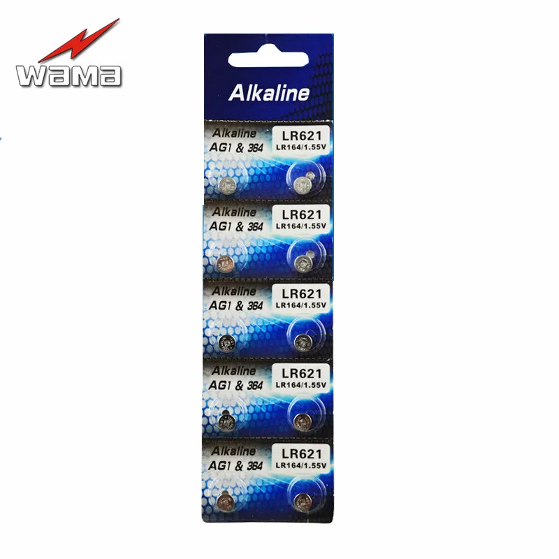 Кнопочная батарейка Wama AG1 LR621 364A SR621W LR60 1 55 в щелочные часы игрушки удаленная