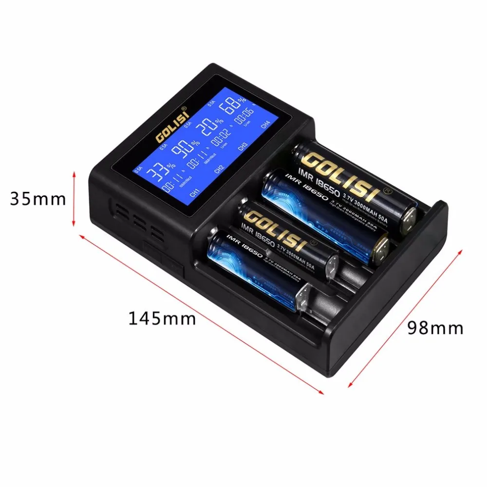 4 слота AA AAA Смарт зарядное устройство с ЖК дисплеем для Li Ion 18650 26650 Ni MH cd батареи