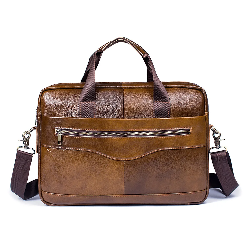 

2018 New Luxury Business Men's Briefcase 100% Cow Genuine Leather Male Shoulder Bag Men's Messenger Bag Tote Computer Handbag