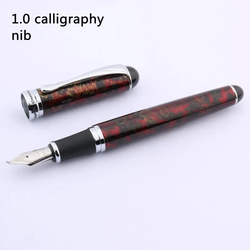 Jinhao Красный Ледяной цветок 750 Серебряная отделка перо для каллиграфии перьевая