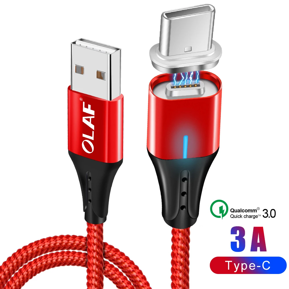 Олаф двухсторонний 3а нейлоновый usb type-C кабель для samsung Galaxy S9 S8 кабель передачи данных для быстрой зарядки для huawei mate 20 Pro Xiaomi Mi 8