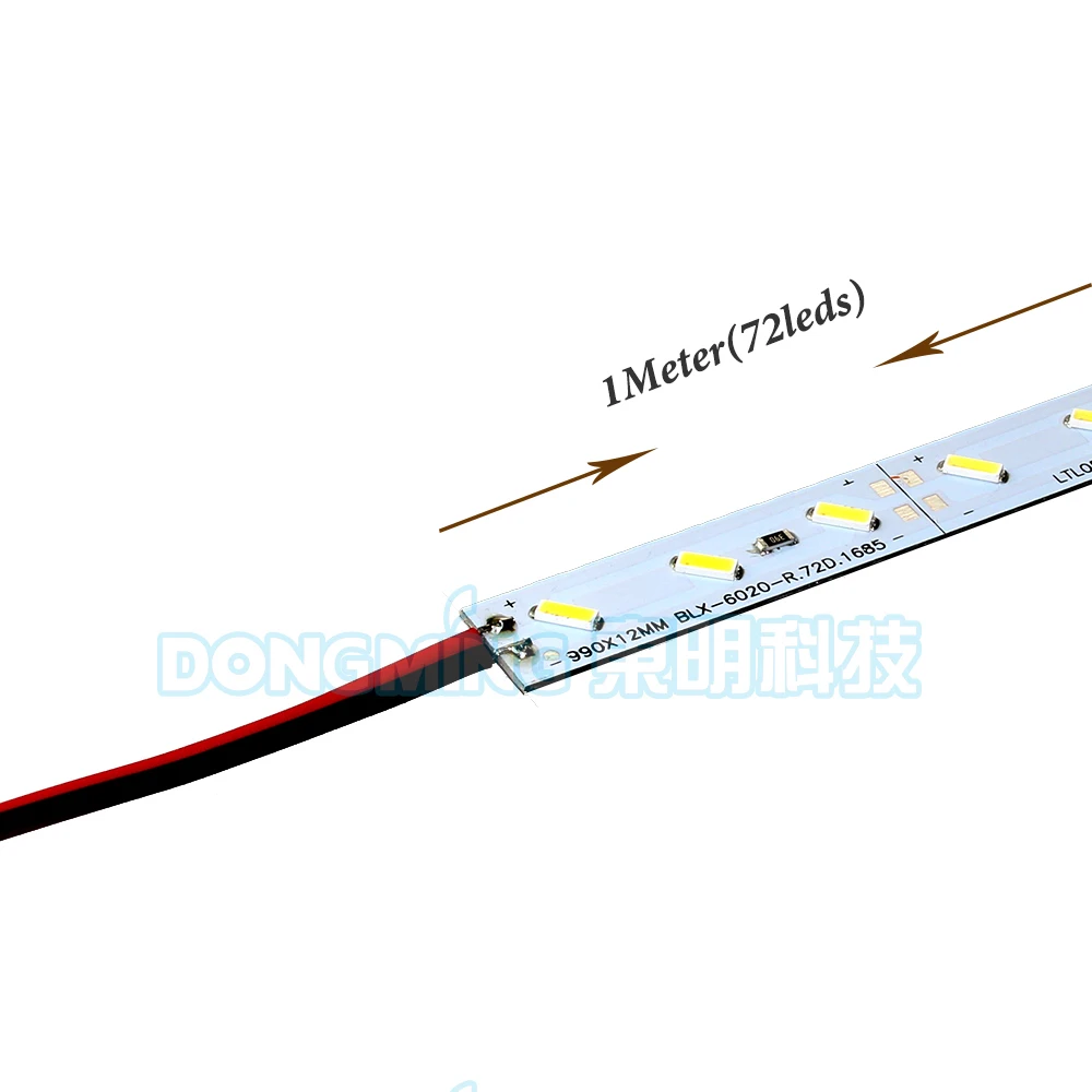 100 шт./лот 72 светодиода 1 м Светодиодная лента luces 6020 SMD IP22 DC 12 В Холодный/теплый