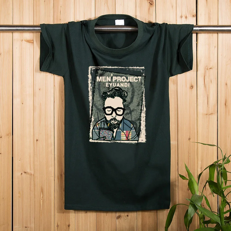 Мужская футболка большого размера 5XL 6XL 7XL 8XL летняя с коротким рукавом и круглым