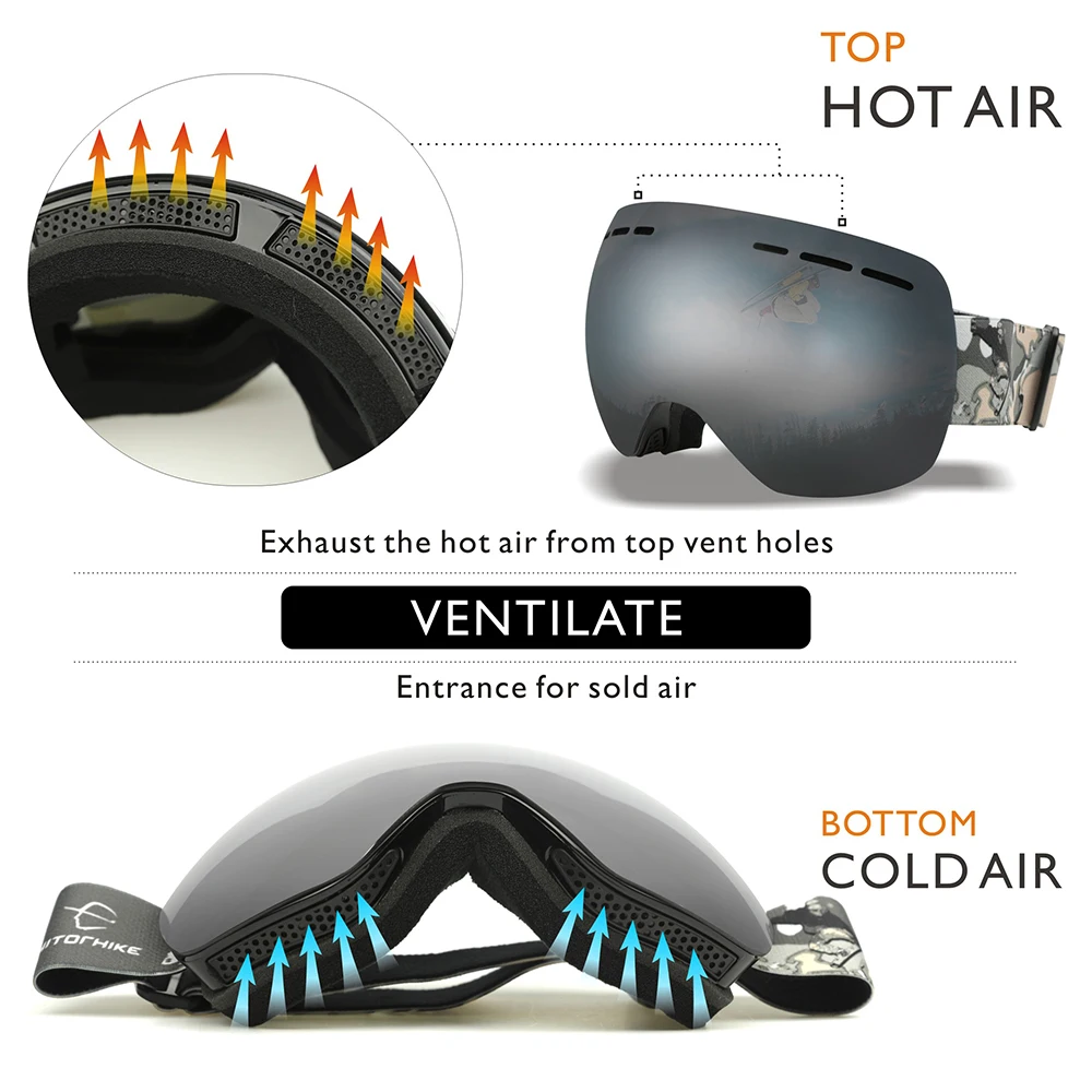 Очки для сноуборда Hitorhike с защитой UV400 катания на лыжах и сноуборде|ski glasses|skiing