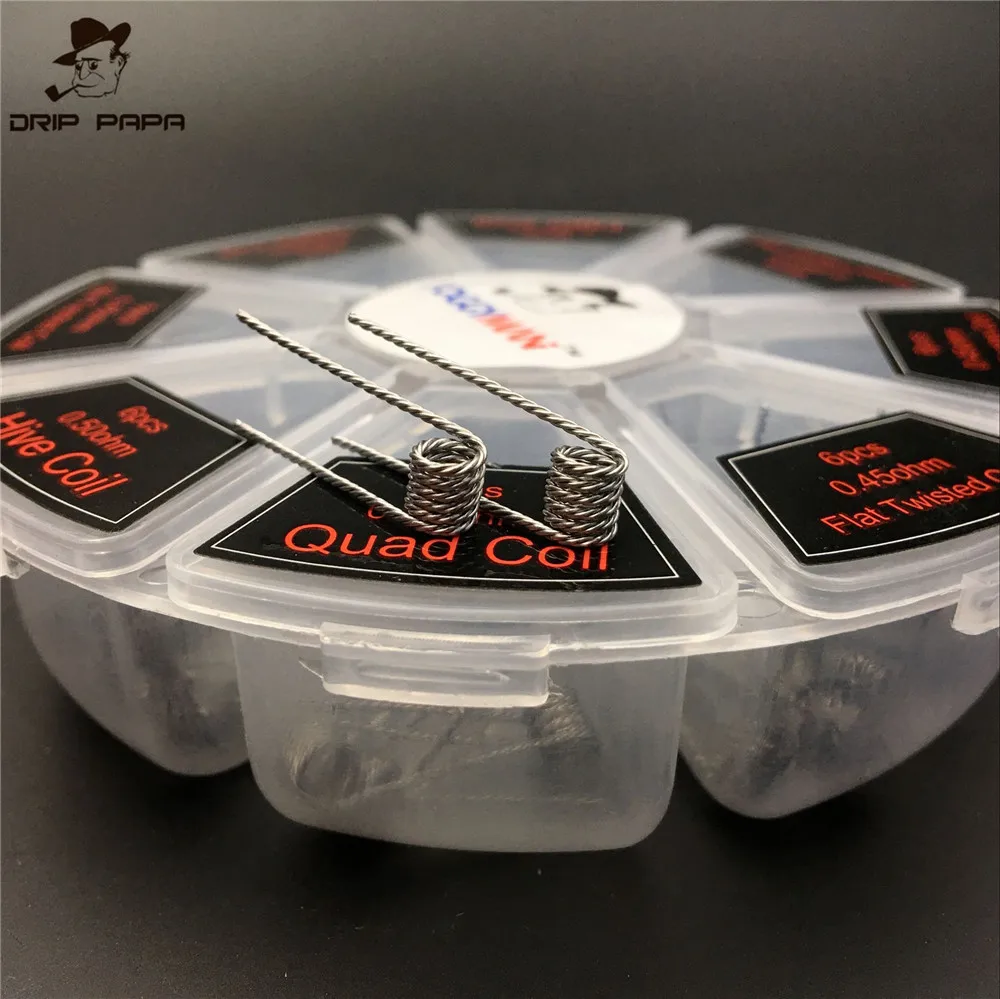 Foggyman 8 в 1 Prebuilt намотка клептона с кистью t-типа отвертка Тигр улья Quad Mix витая
