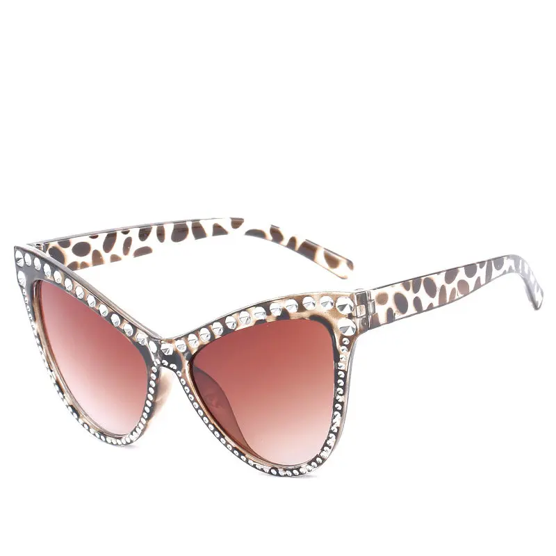 Женские солнцезащитные очки FML большие в оправе с кристаллами и стразами|Женские