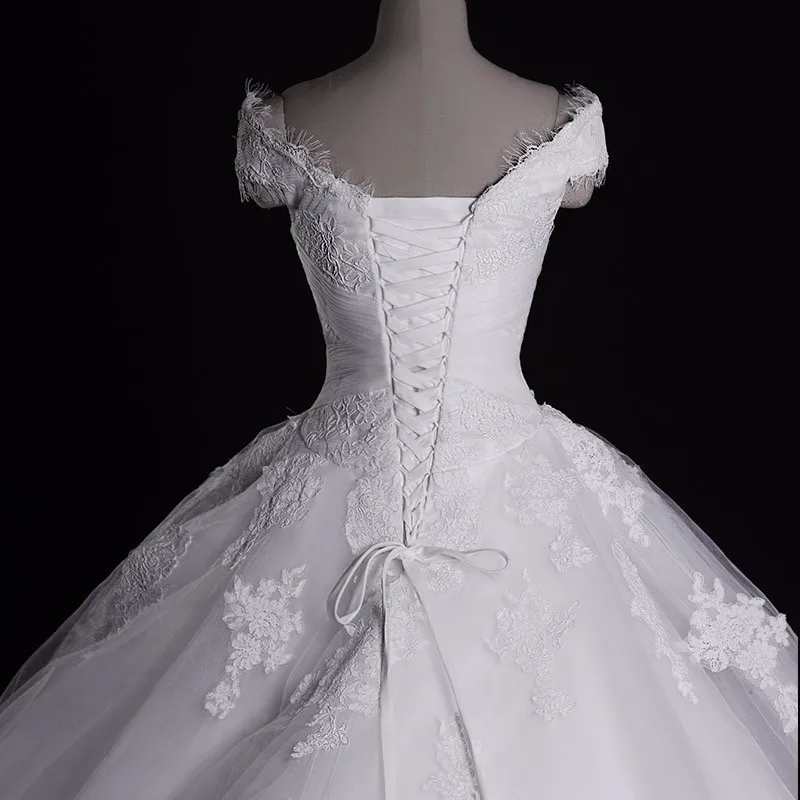 Vestido De Noiva роскошное кружевное свадебное платье принцессы с открытыми плечами